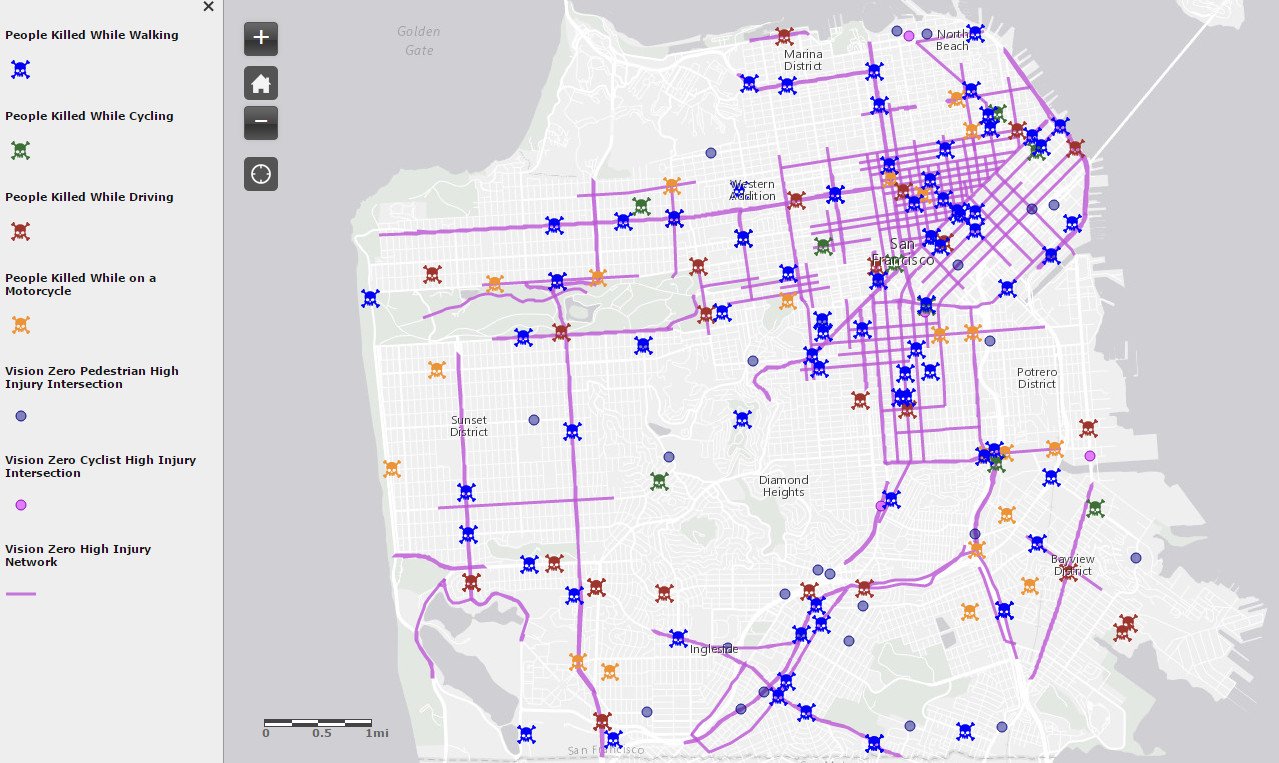 High Injury Network San Francisco Map